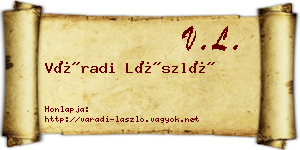Váradi László névjegykártya